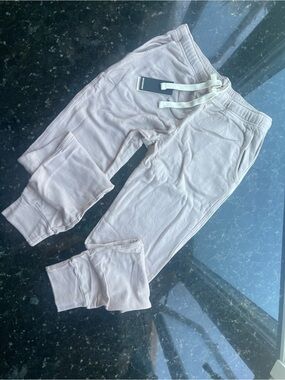 Monrow Taupe Drawstring Fleece Joggers